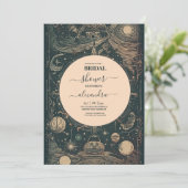 Invitation Élégante Fête des mariées de Tarot vert Argent (Debout devant)