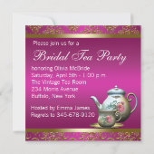 Invitation Elégante Fête des mariées de Tea Party rose (Dos)