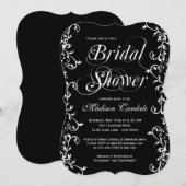 Invitation Elégante Fête des mariées de torrents noirs et bla (Devant / Derrière)