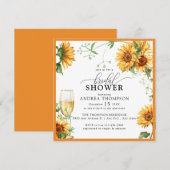 Invitation Elégante Fête des mariées de tournesol (Devant / Derrière)