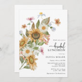 Invitation Elégante Fête des mariées de tournesol (Devant / Derrière)