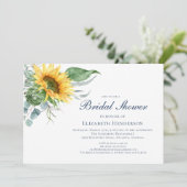 Invitation Elégante Fête des mariées de tournesol aquarelle (Debout devant)