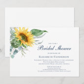 Invitation Elégante Fête des mariées de tournesol aquarelle (Devant / Derrière)