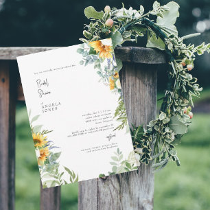 Invitation Élégante Fête des mariées de tournesol botanique r