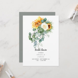 Invitation Elégante Fête des mariées de tournesol Eucalyptus