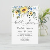 Invitation Elégante FÊTE DES MARIÉES de tournesol Eucalyptus (Debout devant)