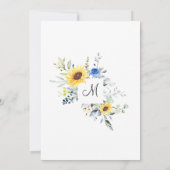 Invitation Elégante FÊTE DES MARIÉES de tournesol Eucalyptus (Dos)