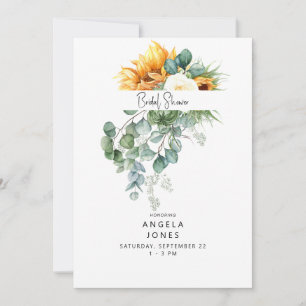 Invitation Elégante Fête des mariées de tournesol Eucalyptus