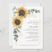 Invitation Elégante Fête des mariées de tournesol floral Euca (Devant)