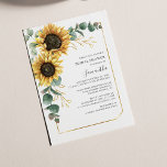 Invitation Elégante Fête des mariées de tournesol floral Euca<br><div class="desc">Créez une carte d'invitation à la douche nuptiale fleurie de tournesol moderne avec ce modèle mignon avec un beau bouquet fleuri rustique avec une typographie simple et moderne. CONSEIL : Des cartes de suite mariage comme RSVP, des programmes de mariage, des bannières, des tapisseries, des étiquettes cadeaux, des affiches, et...</div>