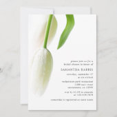 Invitation Elégante Fête des mariées de tulipes blanches (Devant)
