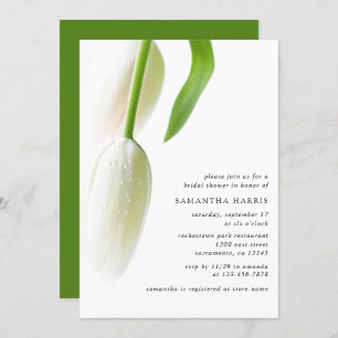 Invitation Elégante Fête des mariées de tulipes blanches