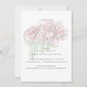 Invitation Élégante Fête des mariées de typographie florale r (Devant)