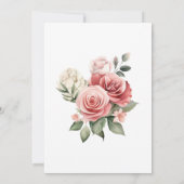 Invitation Élégante Fête des mariées de verdure florale Rose (Dos)