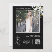 Invitation Elégante Fête des mariées de verdure noire QR Code (Dos)