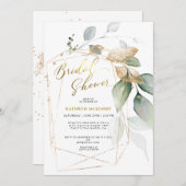 Invitation Elégante Fête des mariées de verdure or Eucalyptus (Devant / Derrière)