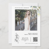 Invitation Elégante Fête des mariées de verdure QR Code Photo (Dos)