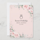 Invitation Élégante Fête des mariées de verdure rose pâle (Dos)