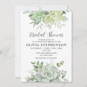 Invitation Elégante Fête des mariées de verdure succulente (Devant)