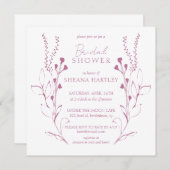 Invitation Élégante Fête des mariées de vignes et de fleurs r (Devant / Derrière)