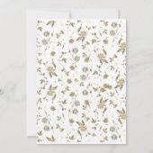 Invitation Elégante Fête des mariées de vin aux fleurs d'or (Dos)