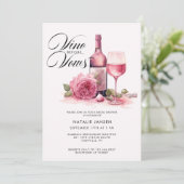 Invitation Elégante Fête des mariées de vin d'aquarelle moder (Debout devant)