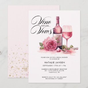 Invitation Elégante Fête des mariées de vin d'aquarelle moder