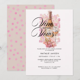 Invitation Elégante Fête des mariées de vin d'aquarelle moder