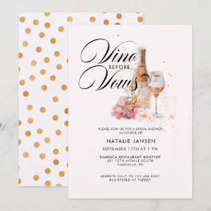 Invitation Elégante Fête des mariées de vin d'aquarelle moder