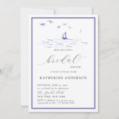 Invitation Elégante Fête des mariées des vagues de bateau à c (Devant)