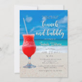 Invitation Elégante Fête des mariées d'été Ocean Beach (Devant)