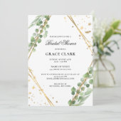 Invitation Élégante Fête des mariées d'Eucalyptus (Debout devant)