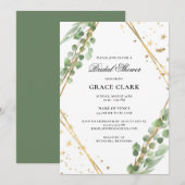 Invitation Élégante Fête des mariées d'Eucalyptus (Devant / Derrière)