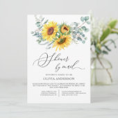 Invitation Elégante Fête des mariées d'Eucalyptus de tourneso (Debout devant)