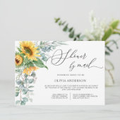 Invitation Elégante Fête des mariées d'Eucalyptus de tourneso (Debout devant)