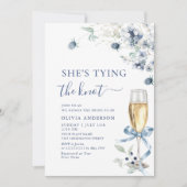 Invitation Elégante Fête des mariées d'hiver Dusty Blue Boho (Devant)