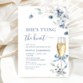 Invitation Elégante Fête des mariées d'hiver Dusty Blue Boho