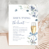 Invitation Elégante Fête des mariées d'hiver Dusty Blue Boho