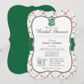 Invitation Élégante Fête des mariées d'hiver; Snowflakes (Devant / Derrière)