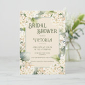 Invitation Élégante Fête des mariées d'Hydrangée Florale Neut (Debout devant)