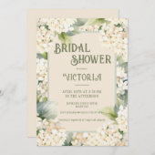 Invitation Élégante Fête des mariées d'Hydrangée Florale Neut (Devant / Derrière)