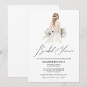Invitation Élégante Fête des mariées d'image clipart (Devant / Derrière)