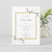 Invitation Élégante Fête des mariées d'or Eucalyptus Calligra (Debout devant)