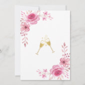 Invitation Élégante Fête des mariées d'or verdure rose (Dos)