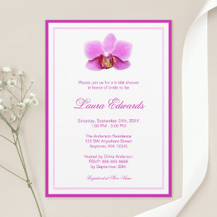 Invitation Elégante Fête des mariées d'orchidée rose
