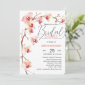 Invitation Elégante Fête des mariées d'orchidée rose et blanc (Debout devant)