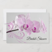 Invitation Élégante Fête des mariées d'orchidées roses (Devant)