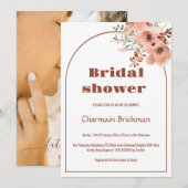 Invitation Élégante Fête des mariées en terre cuite à arc fle (Devant / Derrière)