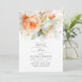Invitation Élégante Fête des mariées en terre cuite douce Flo (Debout devant)