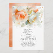 Invitation Élégante Fête des mariées en terre cuite douce Flo (Devant / Derrière)